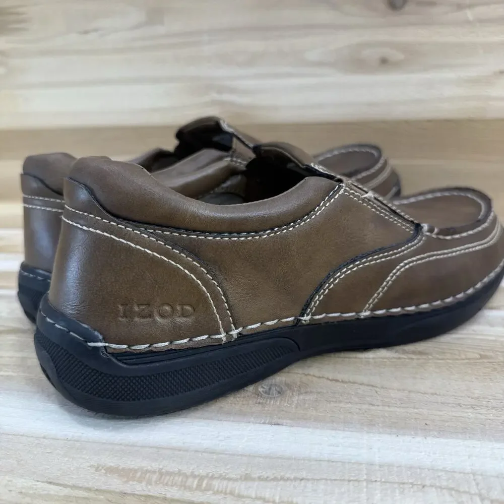 Izod Charlie Dark Tan Brown Slip On Loafer Memory Foam Men’s Size 9M
